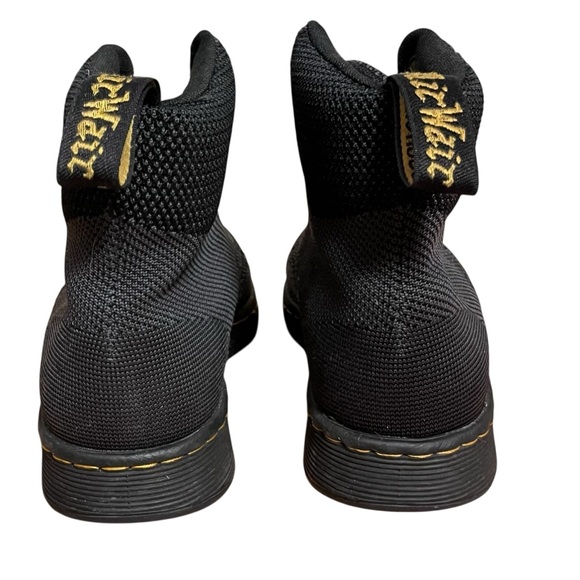 Dr. Martens Black Textured Rigal Knit 8 Eye Boots Combat Black Unisex — Size 7 - Picture 3 of 15